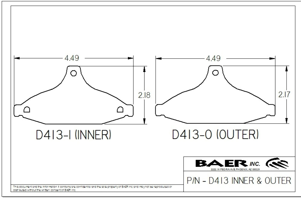 Baer Brake Systems Disc Brake Pad Set PN. D0413R