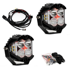 Baja Designs LP4 Pro LED Auxiliary Light Pod Pair, Driving/Combo, Clear, Red Backlight 297814