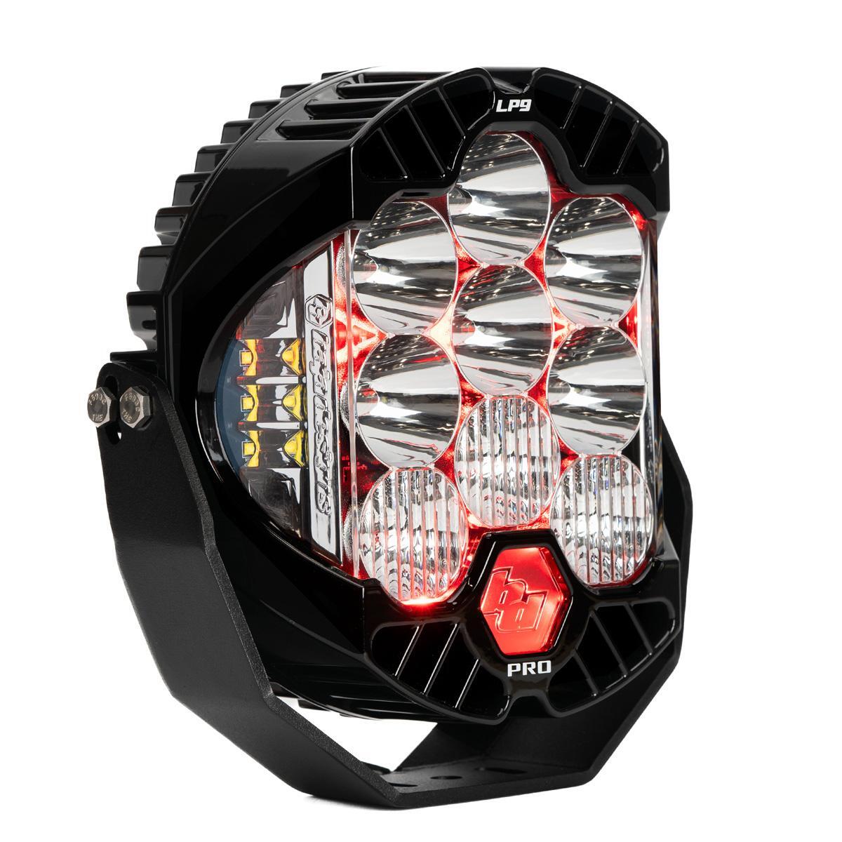 Baja Designs LP9 Pro LED Auxiliary Light Pod, Driving/Combo, Clear, Red Backlight 320014