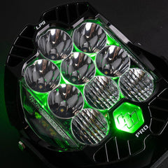 Baja Designs LP9 Pro LED Auxiliary Light Pod, Driving/Combo, Clear, Green Backlight 320016