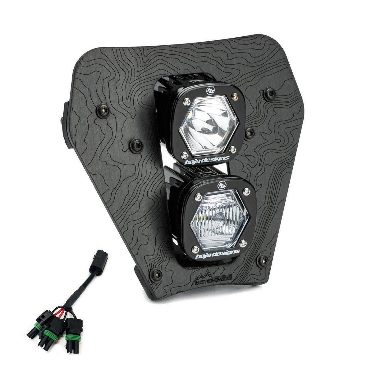Baja Designs Dual S1 Gemini DC LED Headlight Kit with Hi-Low Harness for 2024-2026 KTM EXC-F 38-7014