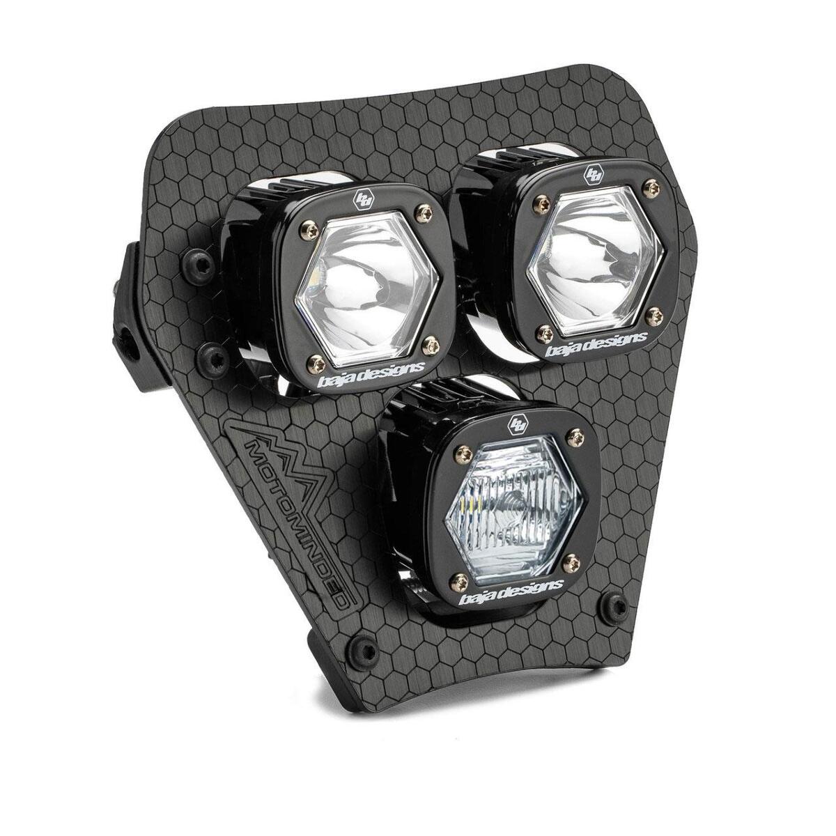Baja Designs Triple S1 Hydra DC LED Headlight Kit for 2024-2026 KTM XCF-W, EC 38-7021