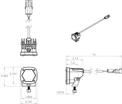 Baja Designs 380006WT LED Light Pods S1 Work/Scene White Single