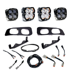 Baja Designs Squadron 2.0 Sport/Squadron SAE Dual Fog Pocket Light Kit, Multi-Pattern, Clear, Upfitter Wiring for Ford 2023-26 F-250/350 Super Duty 44-0031-UP
