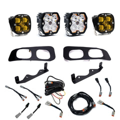 Baja Designs Squadron 2.0 Sport/Squadron SAE Dual Fog Pocket Light Kit, Multi-Pattern, Baja Amber, Toggle Wiring for Ford 2023-26 F-250/350 Super Duty 44-0032