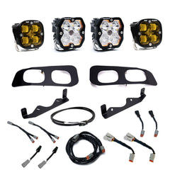 Baja Designs Squadron 2.0 Sport/Squadron SAE Dual Fog Pocket Light Kit, Multi-Pattern, Baja Amber, Upfitter Wiring for Ford 2023-26 F-250/350 Super Duty 44-0032-UP