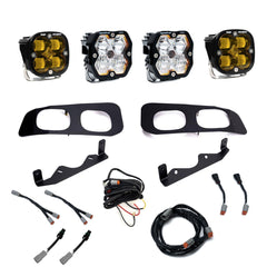 Baja Designs Squadron 2.0 Pro/Squadron SAE Dual Fog Pocket Light Kit, Multi-Pattern, Baja Amber, Toggle Wiring for Ford 2023-26 F-250/350 Super Duty 44-0034