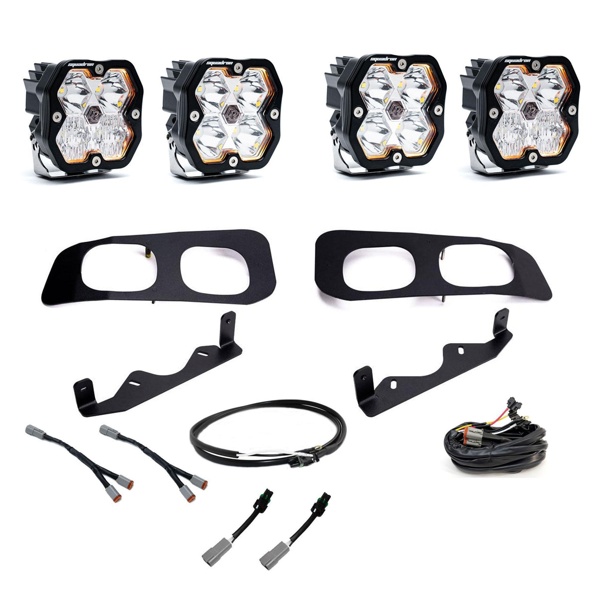 Baja Designs Squadron 2.0 Sport Dual Fog Pocket Light Kit, Multi-Pattern, Clear, Upfitter Wiring for Ford 2023-26 F-250/350 Super Duty 44-0036-UP