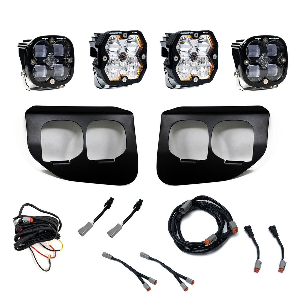 Baja Designs Squadron 2.0 Pro/Squadron SAE Dual Fog Pocket Light Kit, Multi-Pattern, Clear, Toggle Wiring for Ford 2020-22 F-250/350 Super Duty 44-0039