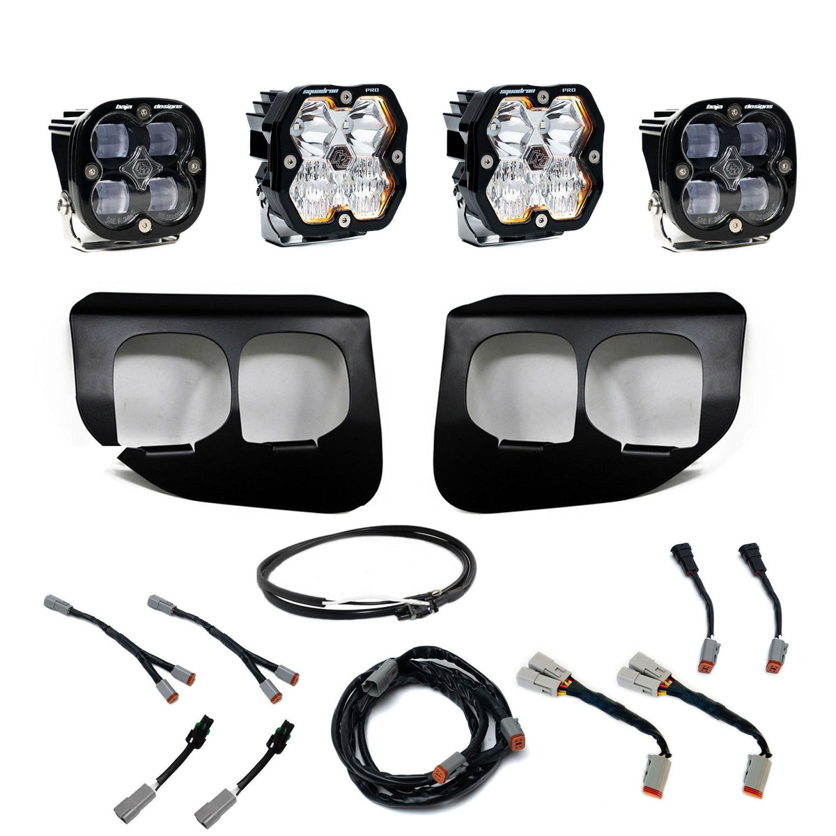 Baja Designs Squadron 2.0 Pro/Squadron SAE Dual Fog Pocket Light Kit, Spot, Clear, Upfitter Wiring for Ford 2020-22 F-250/350 Super Duty 44-0039-UP