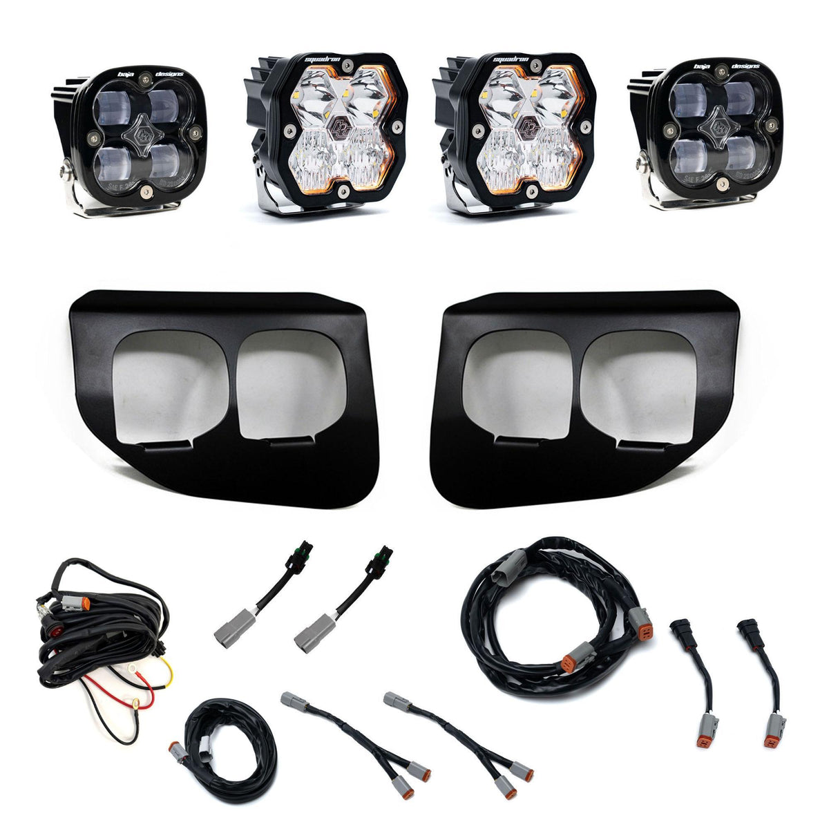 Baja Designs Squadron 2.0 Sport/Squadron SAE Dual Fog Pocket Light Kit, Multi-Pattern, Clear, Toggle Wiring for Ford 2020-22 F-250/350 Super Duty 44-0041