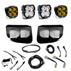 Baja Designs Squadron 2.0 Sport/Squadron SAE Dual Fog Pocket Light Kit, Spot, Baja Amber, Upfitter Wiring for Ford 2020-22 F-250/350 Super Duty 44-0042-UP