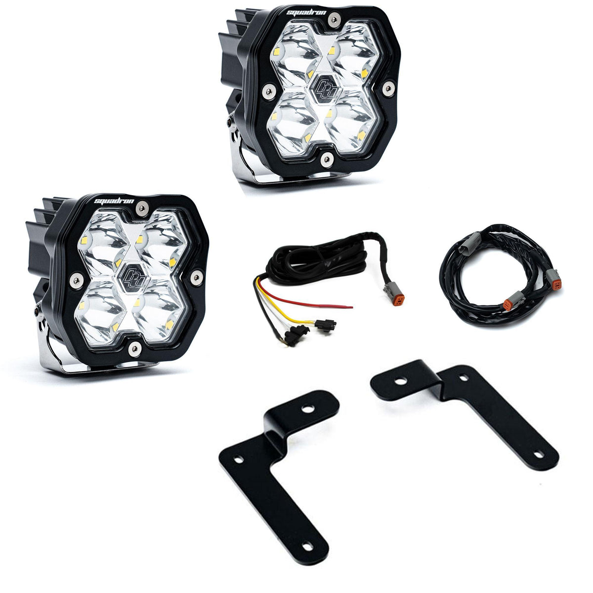 Baja Designs Squadron 2.0 Sport A-Pillar Light Kit, Spot, Clear, Upfitter Wiring for Jeep 2018-26 Wrangler JL, 2020-26 Gladiator JT 44-0043-UP