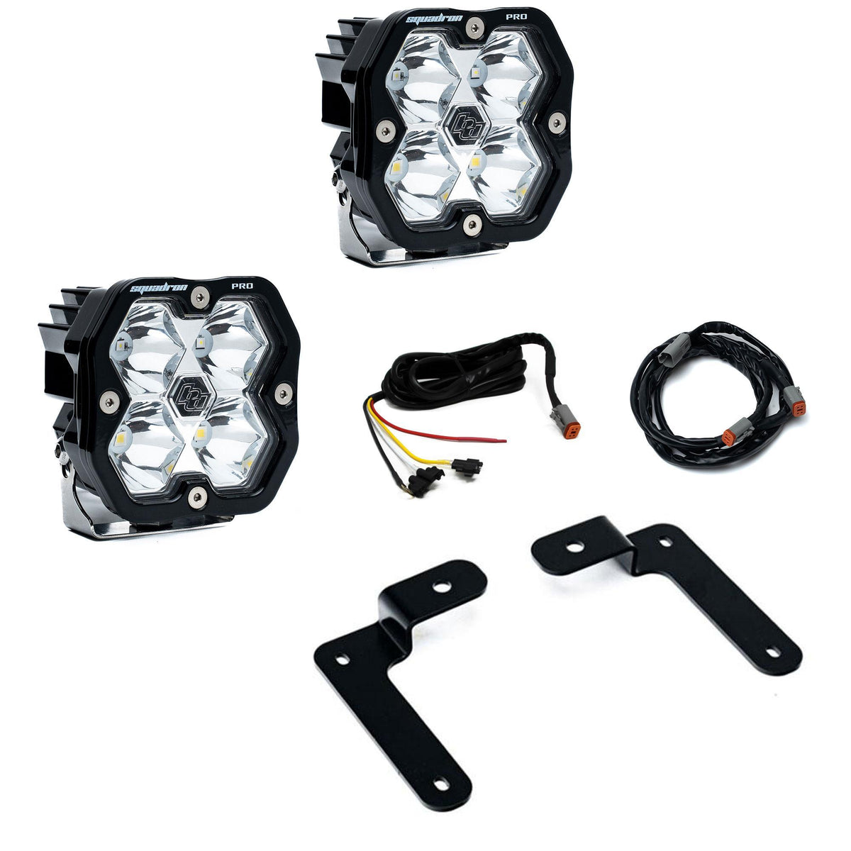 Baja Designs Squadron 2.0 Pro A-Pillar Light Kit, Spot, Clear, Upfitter Wiring for Jeep 2018-26 Wrangler JL, 2020-26 Gladiator JT 44-0044-UP