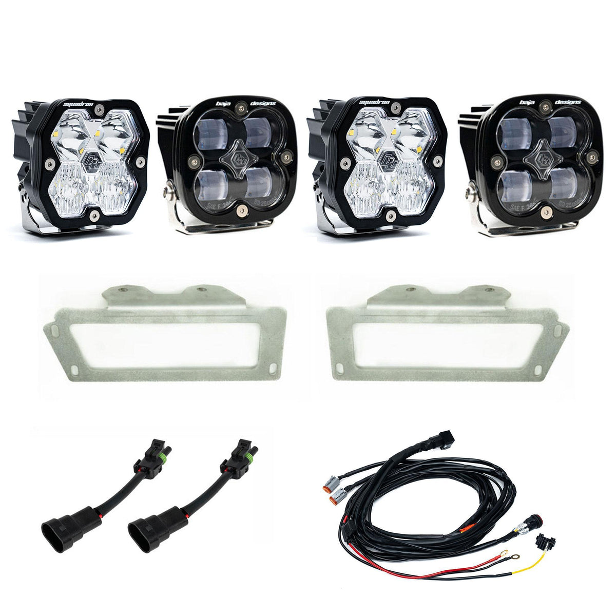 Baja Designs Squadron 2.0 Sport/Squadron SAE Dual Fog Pocket Light Kit, Spot, Clear for RAM 2009-12 1500, 2010-18 2500/3500 44-0054