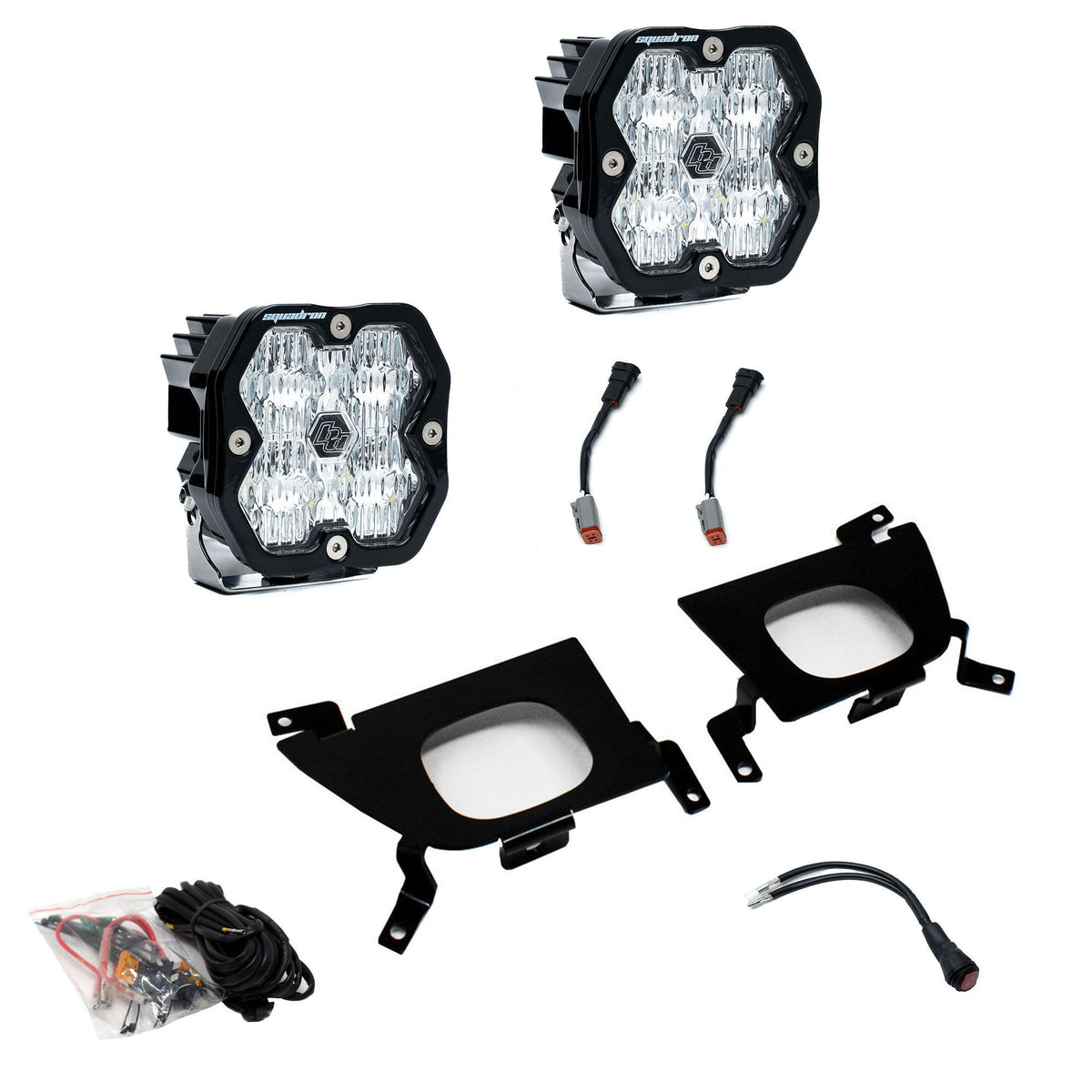 Baja Designs Squadron 2.0 Sport Fog Pocket Light Kit, Wide Cornering, Clear for Chevy 2019-22 Silverado 1500, 2020-22 2500HD/3500HD 44-0055