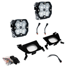 Baja Designs Squadron 2.0 Sport Fog Pocket Light Kit, Wide Cornering, Clear for Chevy 2019-22 Silverado 1500, 2020-22 2500HD/3500HD 44-0055
