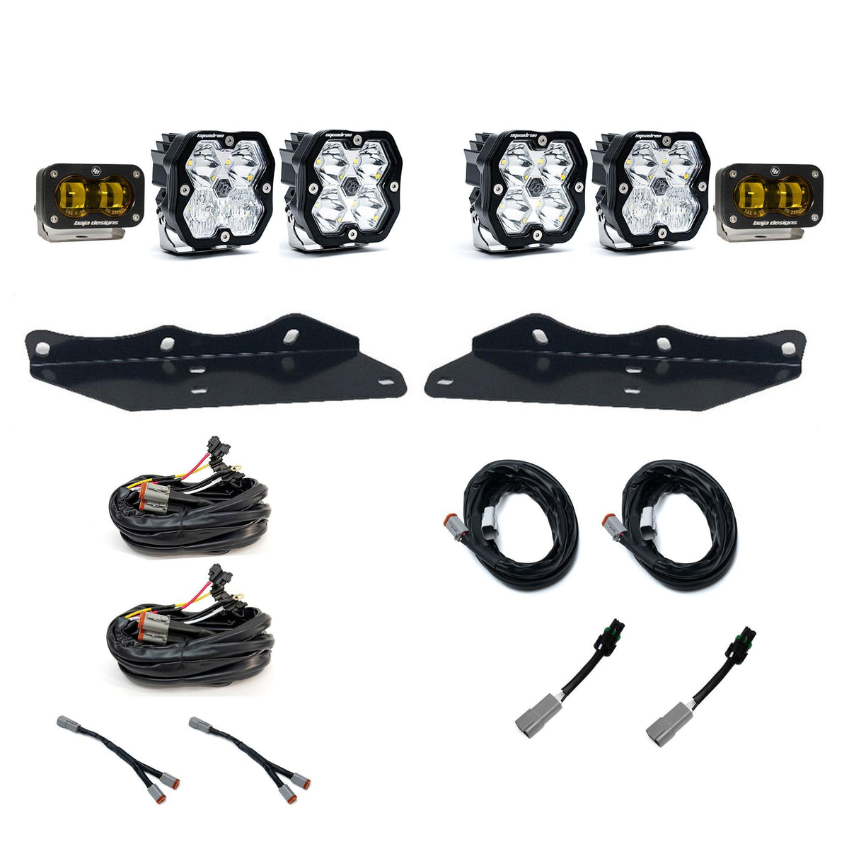 Baja Designs Squadron 2.0 Sport/S2 SAE Sportsman Fog Pocket Light Kit, Multi-Pattern, Baja Amber for Ford 2017-20 F-150 Raptor 44-0061