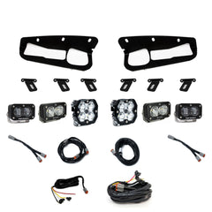 Baja Designs Squadron 2.0 Pro/S2 Pro/S2 SAE Pro Fog Pocket Light Kit, Multi-Pattern/SAE Fog, Clear, Upfitter Wiring for Ford 2021-26 Bronco, 2022-24 Bronco Raptor, with Steel Bumper 44-0082-UP