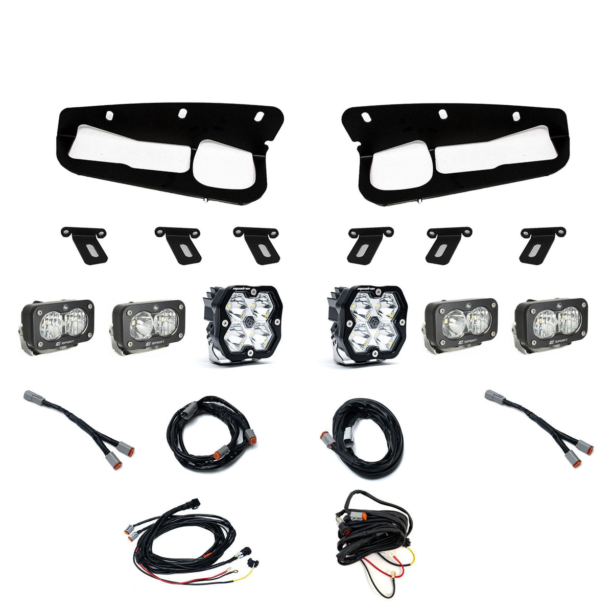 Baja Designs Squadron 2.0 Sport/Dual S2 Sport Sportsmen Fog Pocket Light Kit, Multi-Pattern, Clear, Toggle Wiring for Ford 2021-26 Bronco, 2022-24 Bronco Raptor, with Steel Bumper 44-0086
