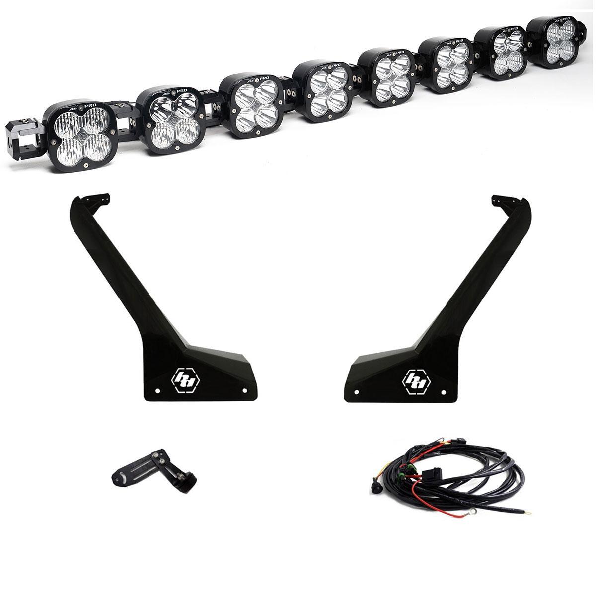 Baja Designs XL Pro Linkable Roof Mount Light Kit, Multi-Pattern, Clear, Toggle Wiring for Jeep 2018-26 Wrangler JL, 2020-26 Gladiator JT 44-7893