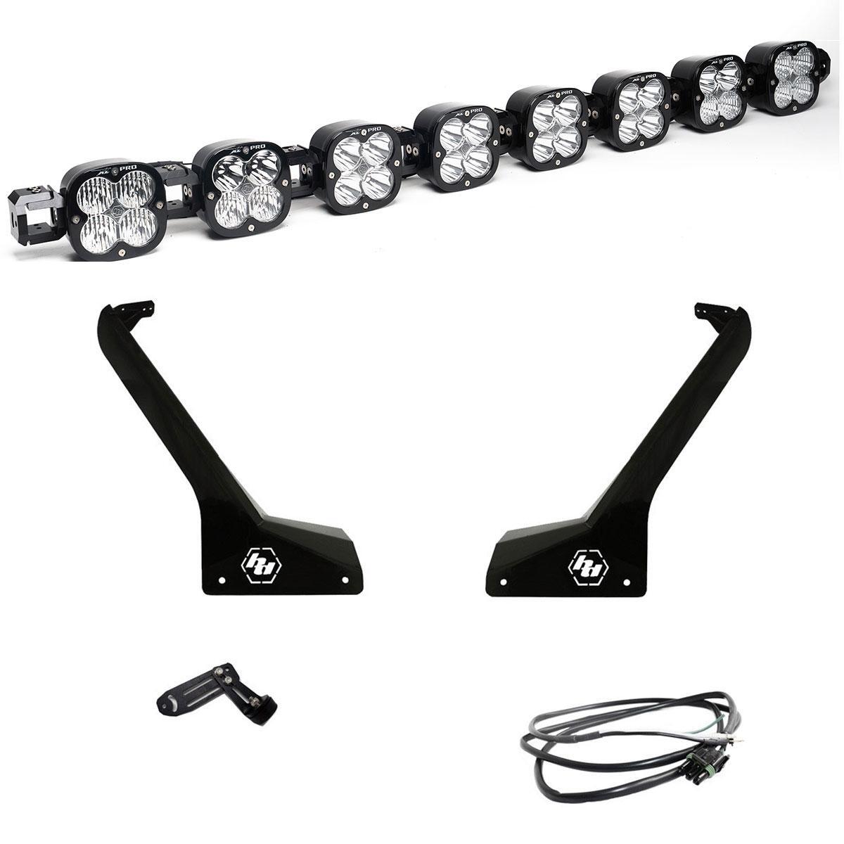 Baja Designs XL Pro Linkable Roof Mount Light Kit, Multi-Pattern, Clear, Upfitter Wiring for Jeep 2018-26 Wrangler JL, 2020-26 Gladiator JT 44-7893-UP