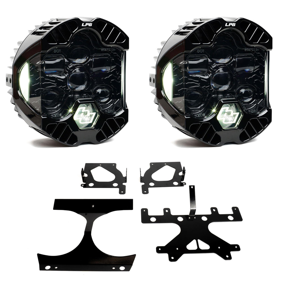 Baja Designs DOT LP6 LED Headlight Kit, White for 2015-2024 Harley Davidson Road Glide 44-8112