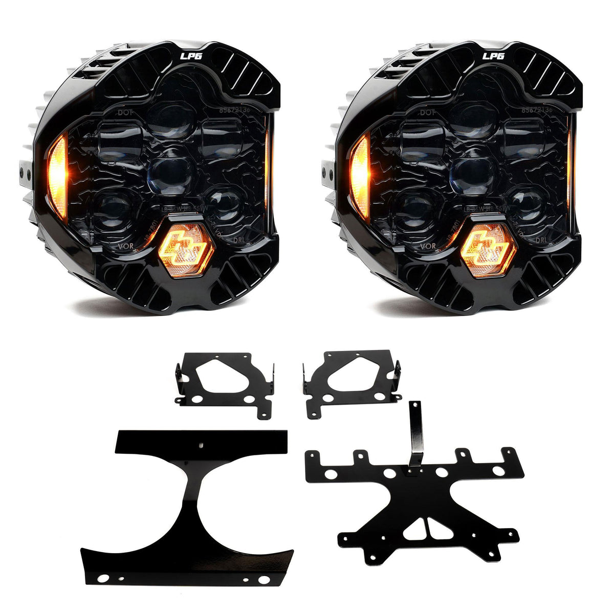 Baja Designs DOT LP6 LED Headlight Kit, Amber for 2015-2024 Harley Davidson Road Glide 44-8113
