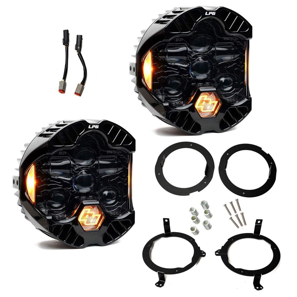 Baja Designs DOT LP6 LED Headlight Kit, Amber for Jeep 2018-2026 Wrangler JL, 2020-2026 Gladiator JT, with LED Headlights 44-8303