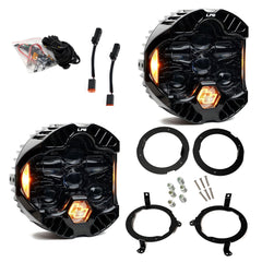 Baja Designs DOT LP6 LED Headlight Kit, Amber for Jeep 2018-2026 Wrangler JL, 2020-2026 Gladiator JT, with Halogen Headlights 44-8312