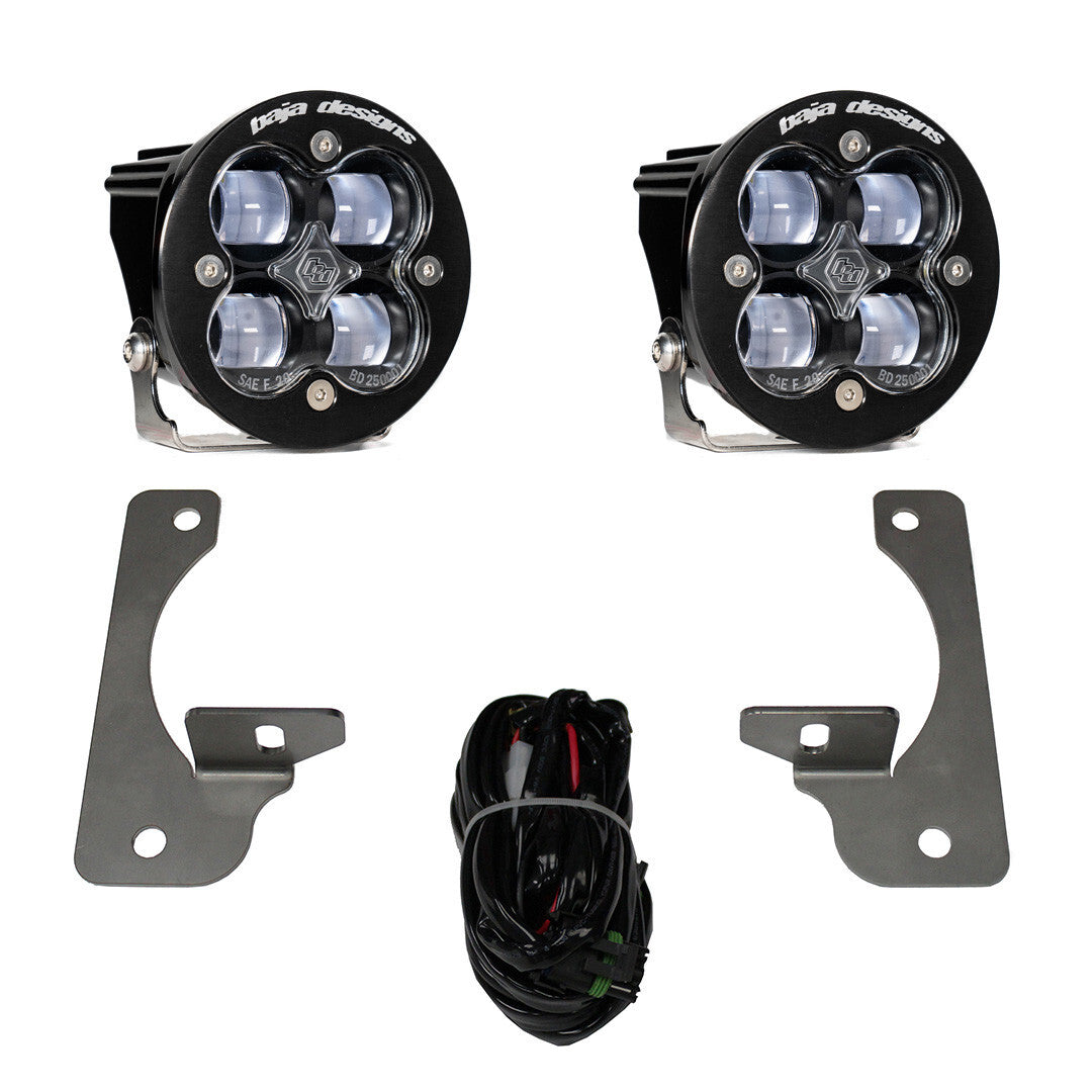 Baja Designs Squadron-R SAE Fog Pocket Light Kit, Clear for Jeep 2007-09 Wrangler JK, with Premium OE Bumper 448144