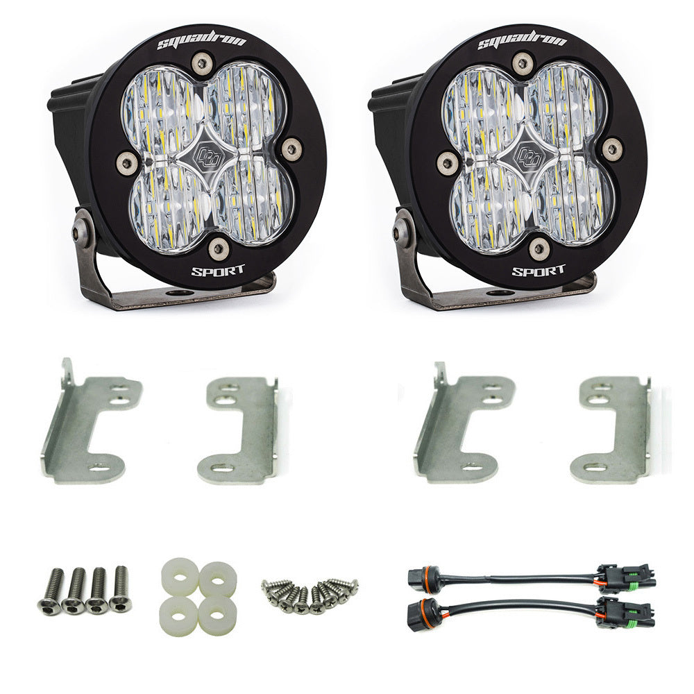Baja Designs Squadron-R Sport Fog Pocket Light Kit, Clear for Jeep 2007-09 Wrangler JK, with Standard OE Bumper 448146