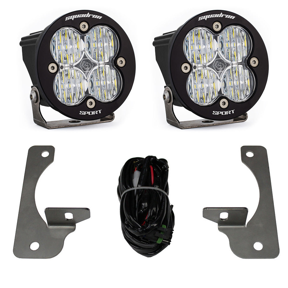 Baja Designs Squadron-R Sport Fog Pocket Light Kit, Clear for Jeep 2007-09 Wrangler JK, with Premium OE Bumper 448147