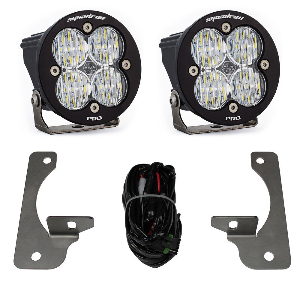Baja Designs Squadron-R Pro Fog Pocket Light Kit, Clear for Jeep 2007-09 Wrangler JK, with Premium OE Bumper 448149