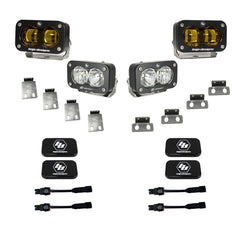 Baja Designs S2 SAE Amber/S2 Sport Fog Pocket Kit for Ford 2021-26 F-150 Raptor, 2023-26 Bronco Raptor, 2024-26 F-150 Raptor 37/R 448181