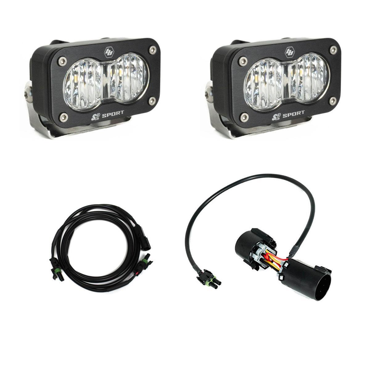 Baja Designs S2 Sport Dual Reverse Light Kit, Wide Cornering, Clear, Plug-and-Play Trailer Harness for 2023-On Ford F-250/350 Super Duty 448231
