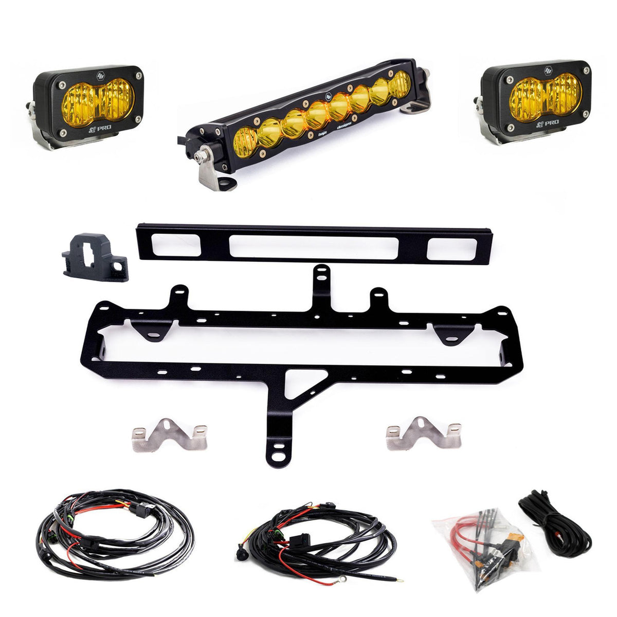 Baja Designs S8 10 in./S2 Pro Grille Conversion Light Kit, Baja Amber for 2024-2026 Toyota Tacoma 448263