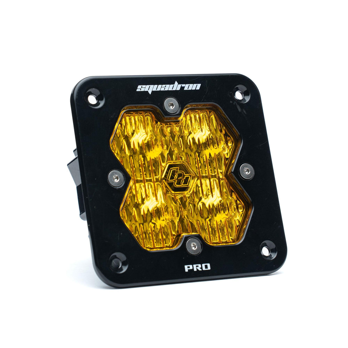 Baja Designs Squadron 2.0 Pro Black Flush Mount LED Auxiliary Light Pod, Wide Cornering, Baja Amber 49-1015-2