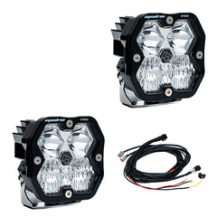 Baja Designs Squadron 2.0 Pro Black LED Auxiliary Light Pod Pair, Driving/Combo, Clear 49-7803-2