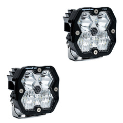 Baja Designs Squadron 2.0 Pro Black LED Auxiliary Light Pod Pair, No Harness, Driving/Combo, Clear 49-7803-2NH