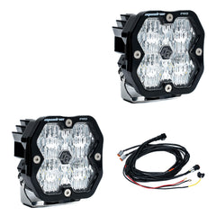 Baja Designs Squadron 2.0 Pro Black LED Auxiliary Light Pod Pair, Wide Cornering, Clear 49-7805-2