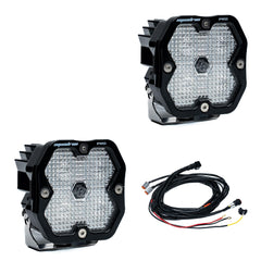 Baja Designs Squadron 2.0 Pro Black LED Auxiliary Light Pod Pair, Work/Scene, Clear 49-7806-2