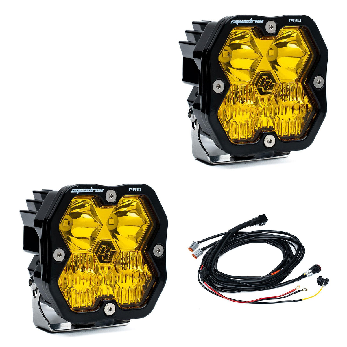 Baja Designs Squadron 2.0 Pro Black LED Auxiliary Light Pod Pair, Driving/Combo, Baja Amber 49-7813-2