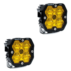 Baja Designs Squadron 2.0 Pro Black LED Auxiliary Light Pod Pair, No Harness, Wide Cornering, Baja Amber 49-7815-2NH