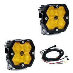 Baja Designs Squadron 2.0 Pro Black LED Auxiliary Light Pod Pair, Work/Scene, Baja Amber 49-7816-2