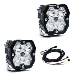 Baja Designs Squadron 2.0 Sport Black LED Auxiliary Light Pod Pair, Driving/Combo, Clear 55-7803-2