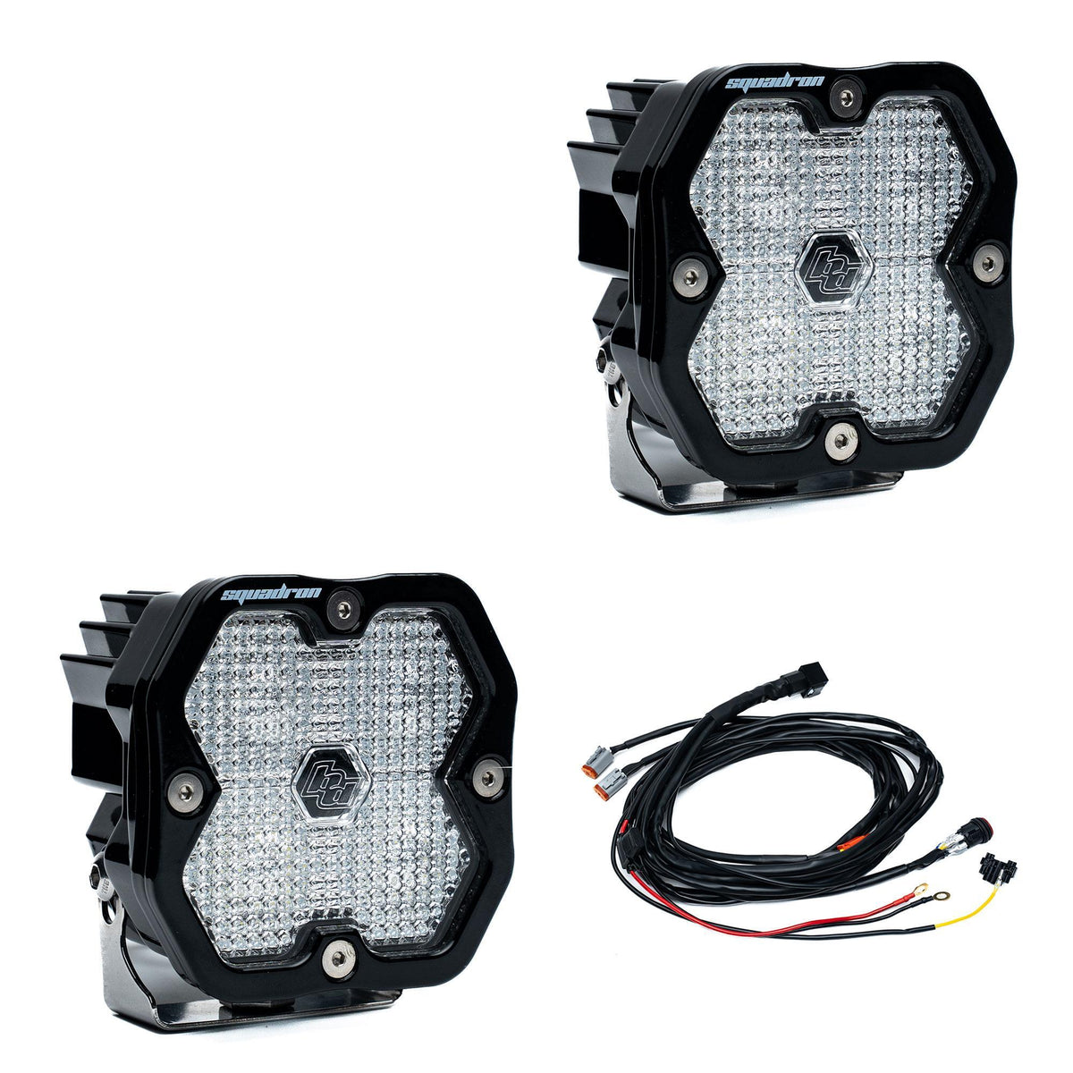 Baja Designs Squadron 2.0 Sport Black LED Auxiliary Light Pod Pair, Work/Scene, Clear 55-7806-2