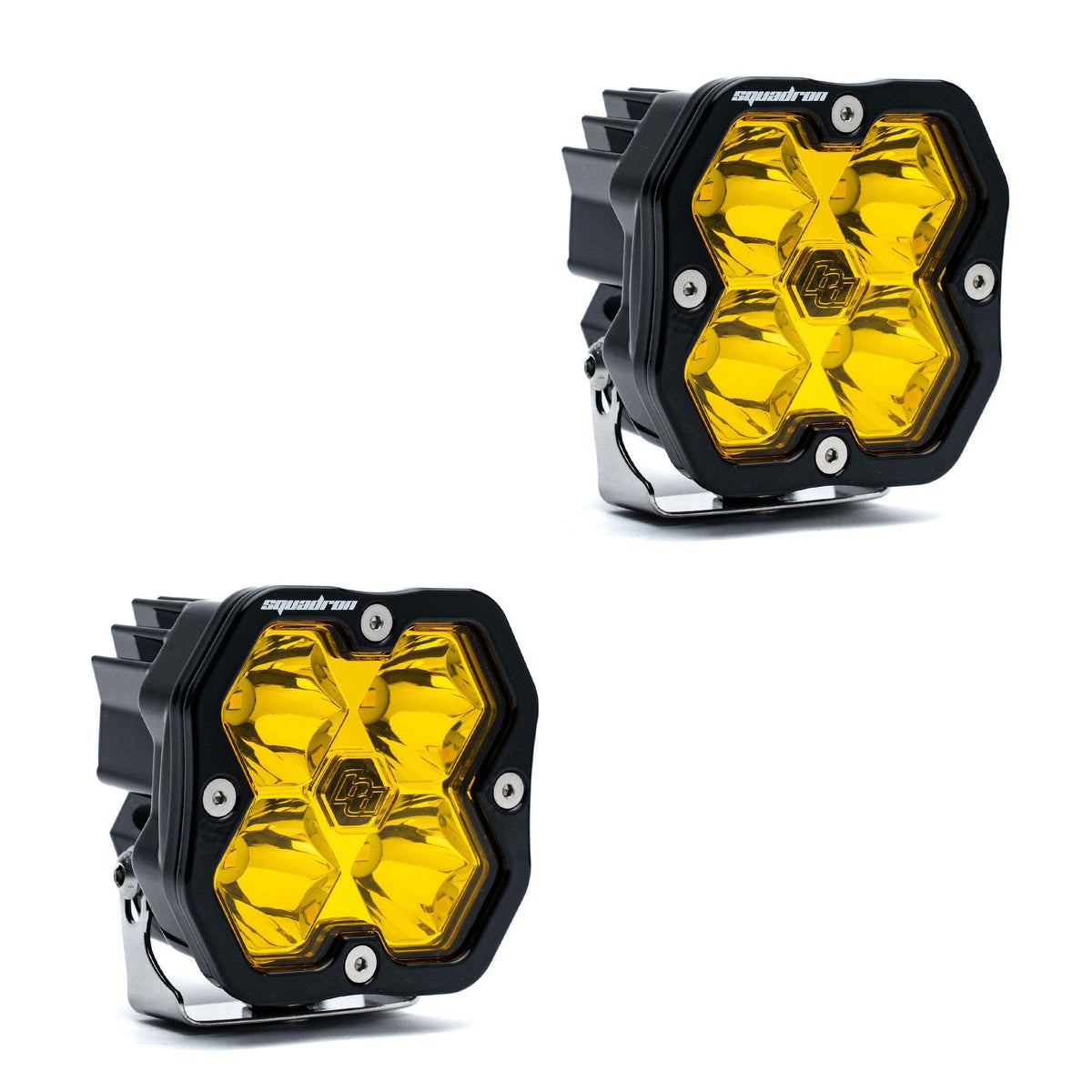 Baja Designs Squadron 2.0 Sport Black LED Auxiliary Light Pod Pair, No Harness, Spot, Baja Amber 55-7811-2NH