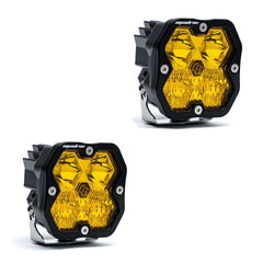 Baja Designs Squadron 2.0 Sport Black LED Auxiliary Light Pod Pair, No Harness, Driving/Combo, Baja Amber 55-7813-2NH