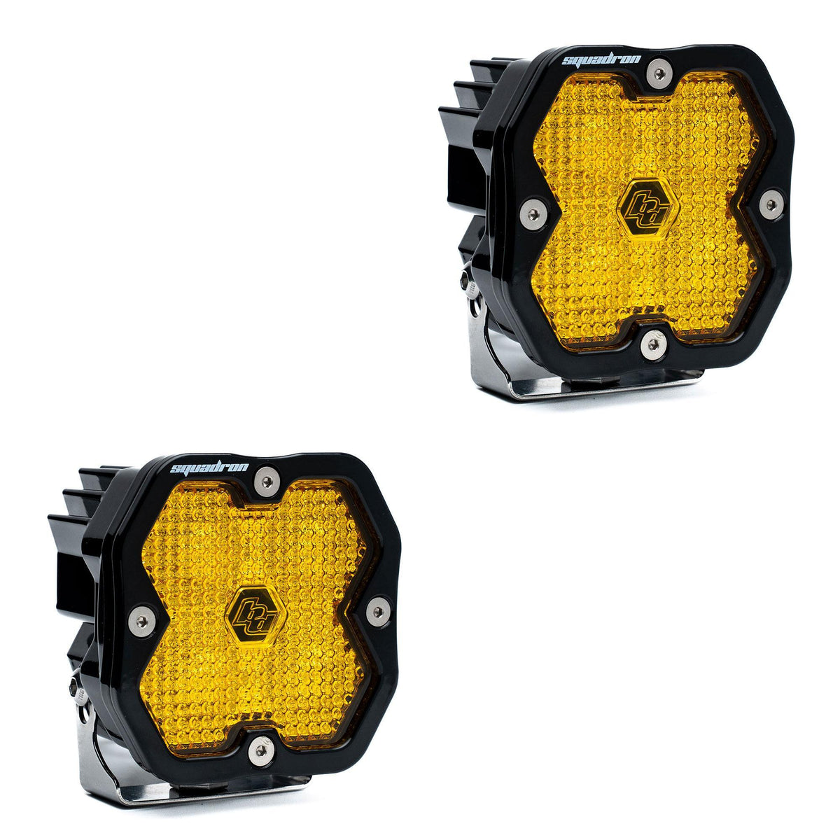 Baja Designs Squadron 2.0 Sport Black LED Auxiliary Light Pod Pair, Work/Scene, Baja Amber 55-7816-2